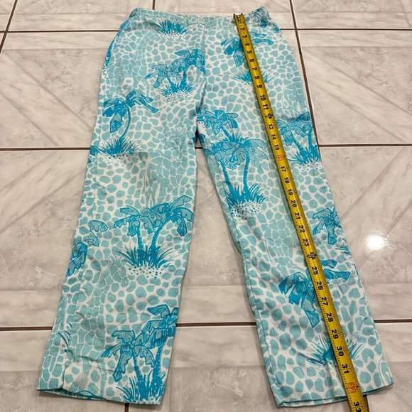 Lilly Pulitzer Aqua Palm Wide Leg Pants - Picture 5 of 9